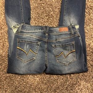 Vanity Women's Distressed Blue Skinny Jeans